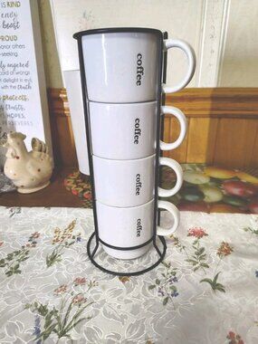 Signature Housewares Stackable Mug Tower "coffee break" - Set of 4